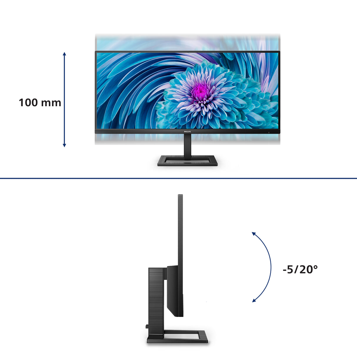 Philips E Line 346E2LAE/00 LED display 86,4 cm (34") 3440 x 1440 pixel Wide Quad HD LCD Sort