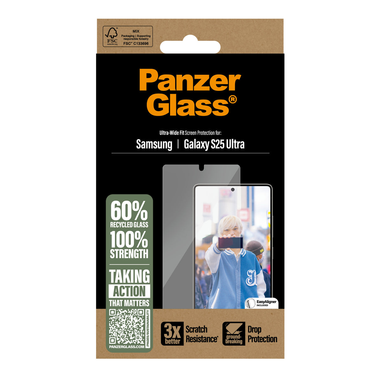 PanzerGlass Screen Protector Samsung Galaxy S25 Ultra - Ultra-Wide Fit