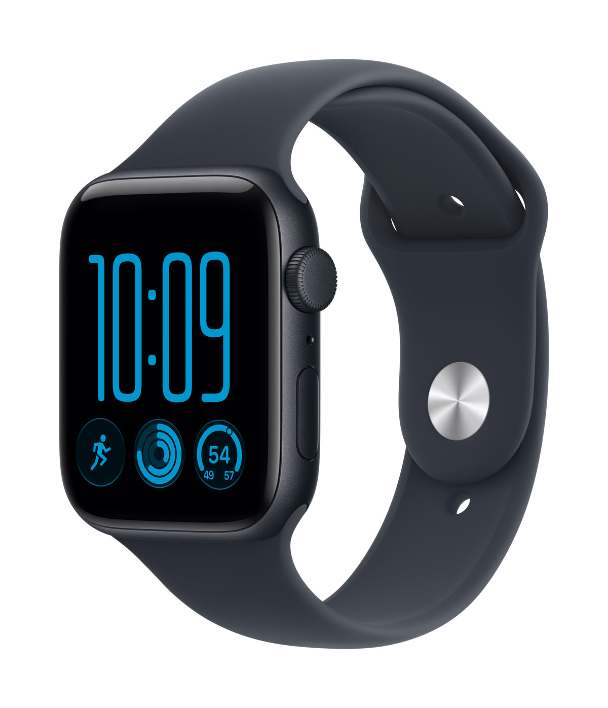 Apple Watch SE 3 GPS 44mm Midnight Aluminium Case with Navy Blue Sport Band - M/L