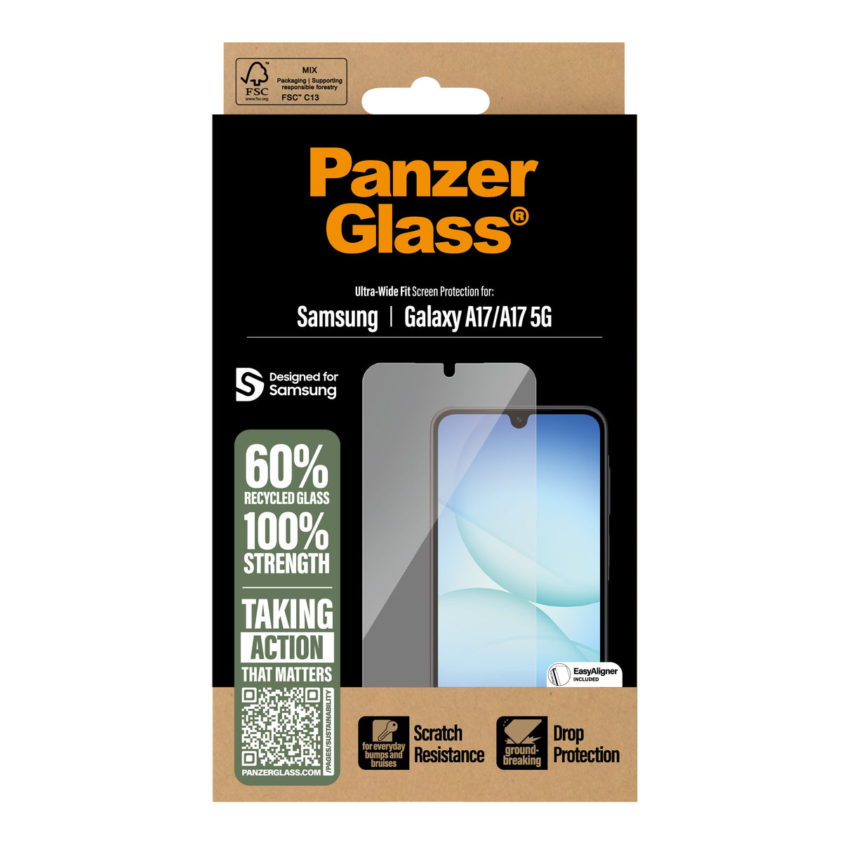PanzerGlass Screen Protector Samsung Galaxy A17 & A17 5G - Ultra-Wide Fit