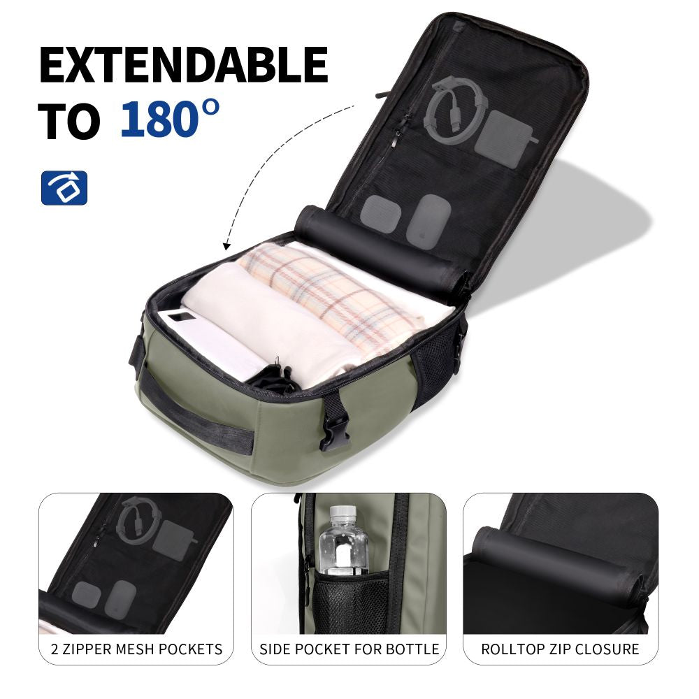 Tech Protect Defender S50 Ryanair & Wizzair Rejse Laptop Rygsæk 20 L 40x20x25 Olivengrøn