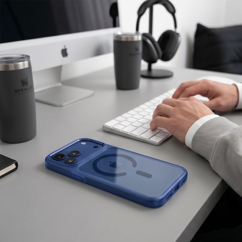 Tech Protect Magmat Magsafe Cc Iphone 17 Pro Max / 18 Pro Max Dyb Blå/Klar