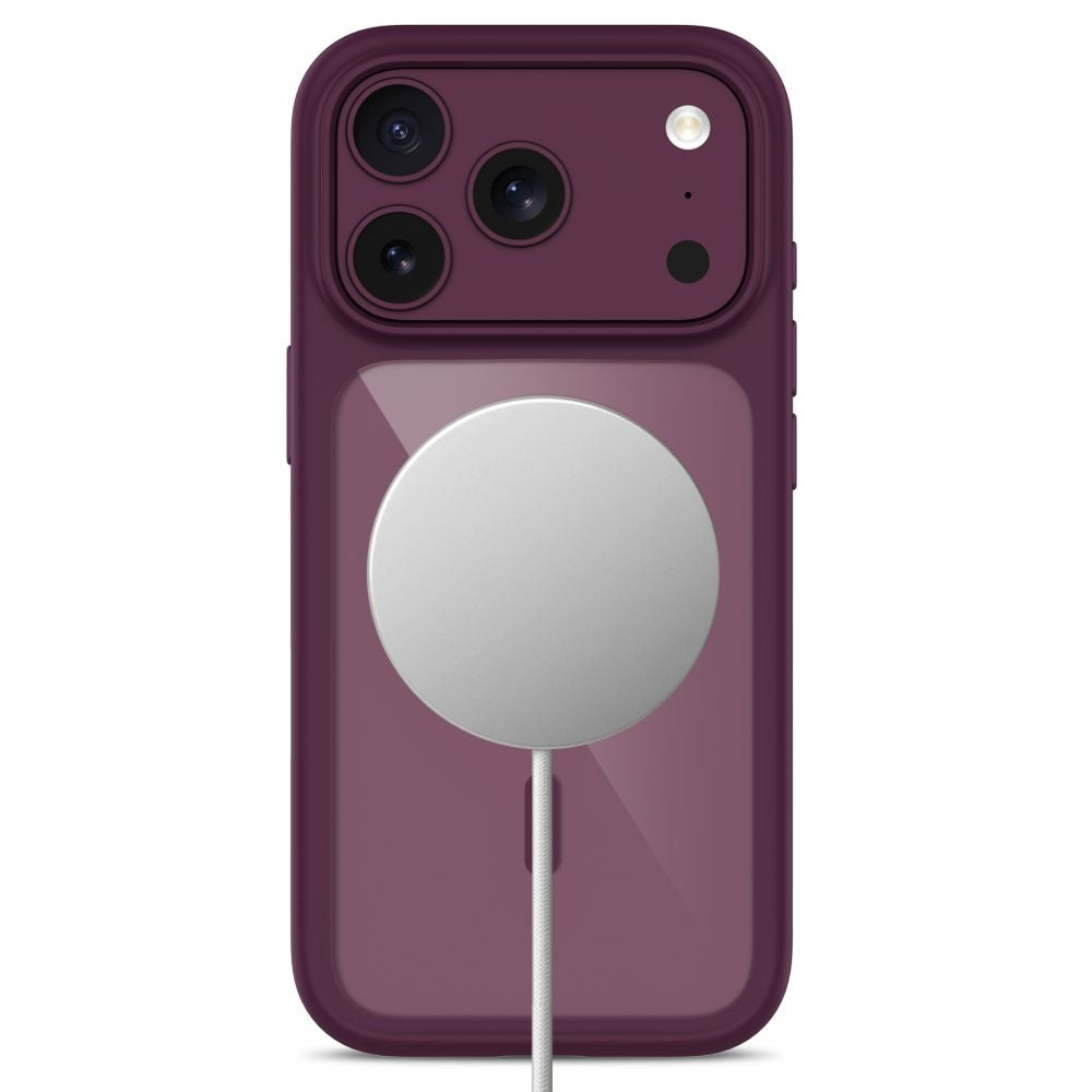 Tech Protect Magone Magsafe Cc + Glas 2 Pak Iphone 17 Pro Max / 18 Pro Max Burgundy/Clear