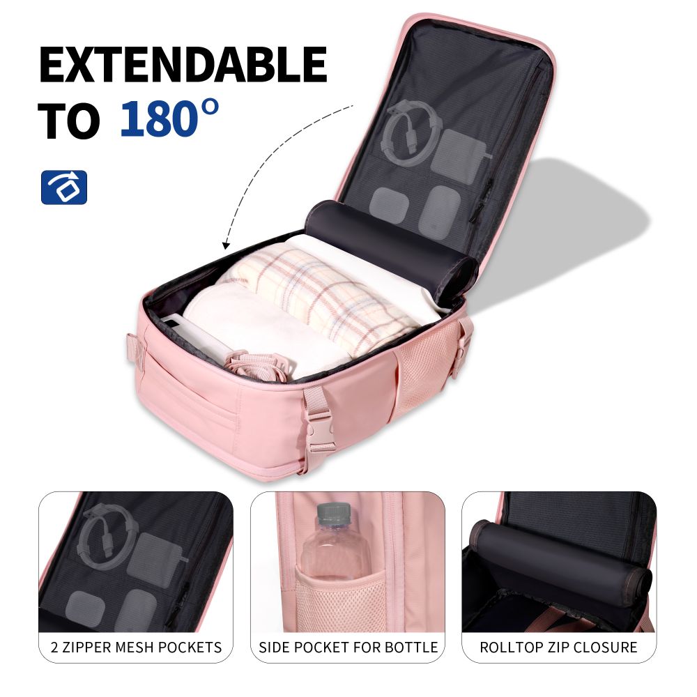 Tech Protect Defender S50 Ryanair & Wizzair Rejse Laptop Rygsæk 20 L 40x20x25 Dusty Pink