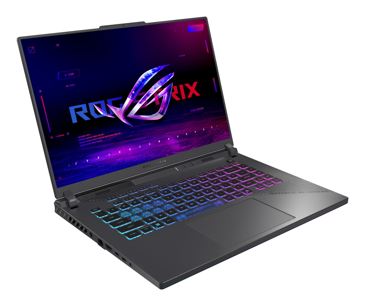 ASUS ROG Strix G16 G614PR-RV092W AMD Ryzen™ 9 8940HX Laptop 40,6 cm (16") WUXGA 16 GB DDR5-SDRAM 1 TB SSD NVIDIA GeForce RTX 5070 Ti Wi-Fi 6E (802.11ax) Windows 11 Home Sort, Grå