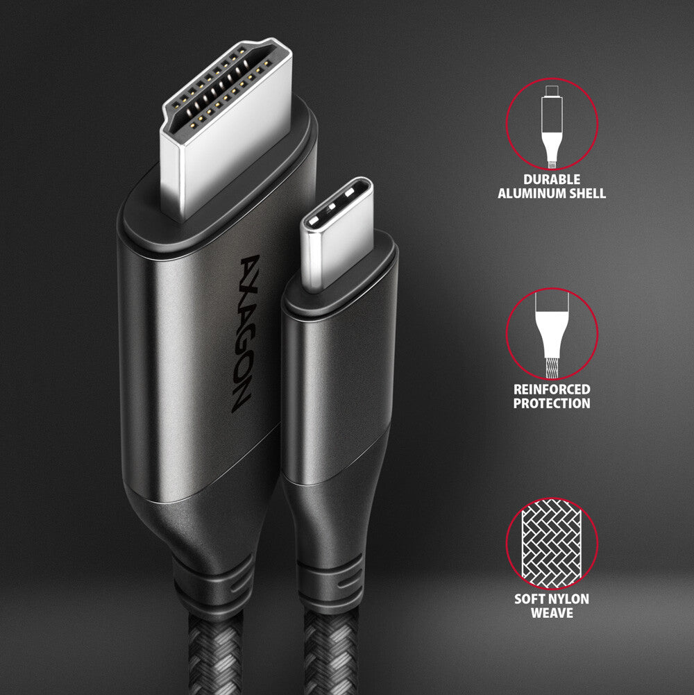 Axagon RVC-HI2MC videokabel adapter 1,8 m USB Type-C HDMI Sort
