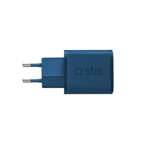 SBS TETRGAN1C20B oplader til mobil enhed Hovedtelefoner, Bærbar højttaler, Smartphone, SmartWatch, Tablet Blå Vekselstrøm Hurtig opladning Indendørs