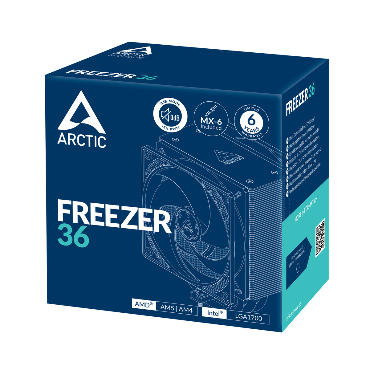 ARCTIC Freezer 36 Processor Luftkøler 12 cm Sort, Sølv 1 stk