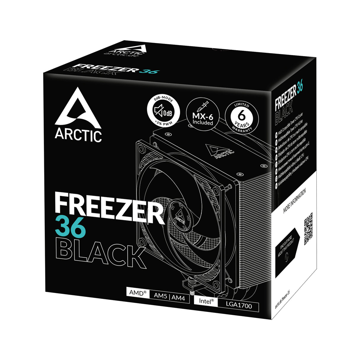 ARCTIC Freezer 36 Processor Luftkøler 12 cm Sort 1 stk