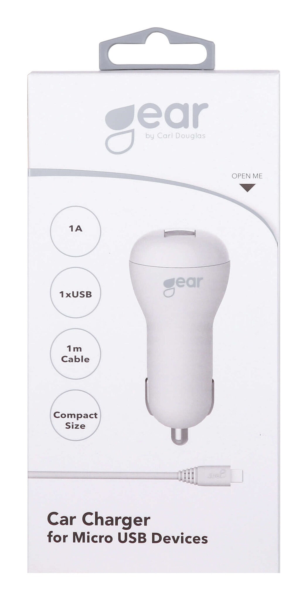 Gear 665056 oplader til mobil enhed Universel Hvid Cigartænder, Vekselstrøm Automatisk, Indendørs