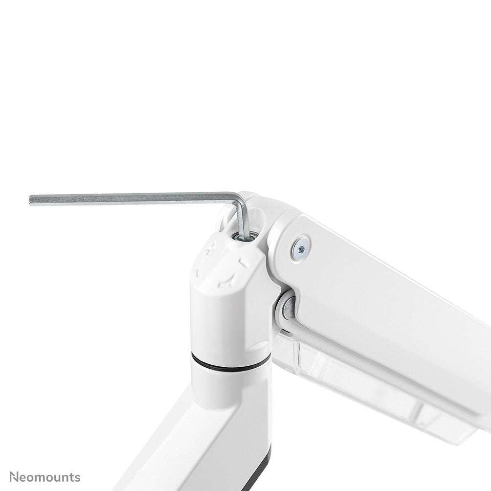 Neomounts NM-D775WHITEPLUS Monitor arm 10-49" - gas spring - Topfix - 180°-stop