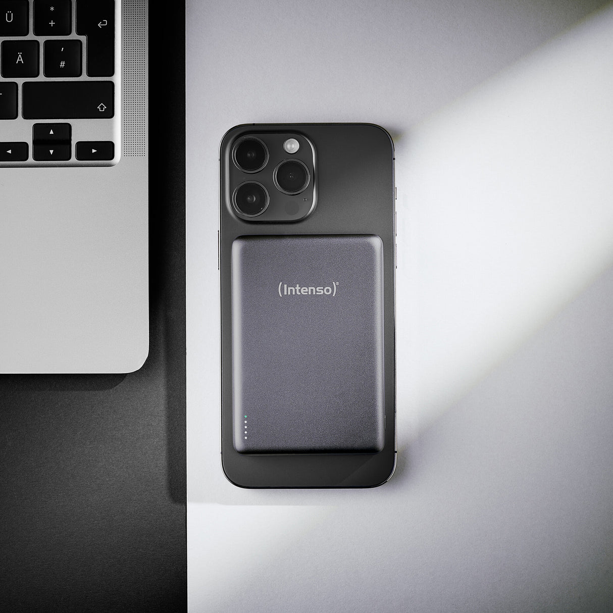 Intenso MW10000 Lithium polymer (LiPo) 10000 mAh Trådløs opladning Grå