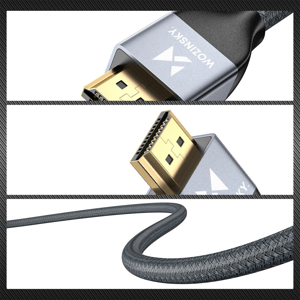 Wozinsky kabel HDMI 2.1 8K 60 Hz 48 Gbps / 4K 120 Hz / 2K 144 Hz 1 m Sølv (WHDMI-10)