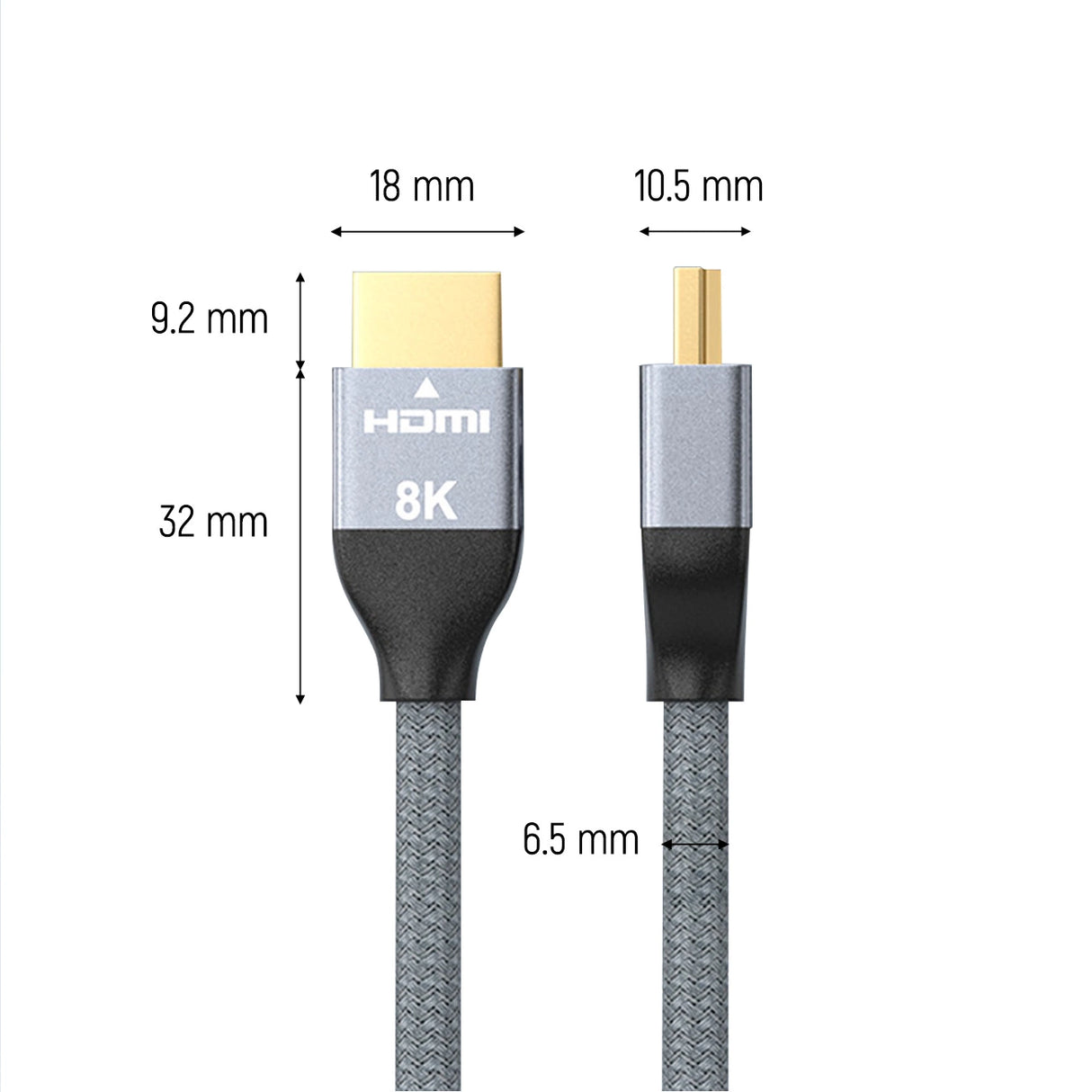 Wozinsky kabel HDMI 2.1 8K 60 Hz 48 Gbps / 4K 120 Hz / 2K 144 Hz 1 m Sølv (WHDMI-10)