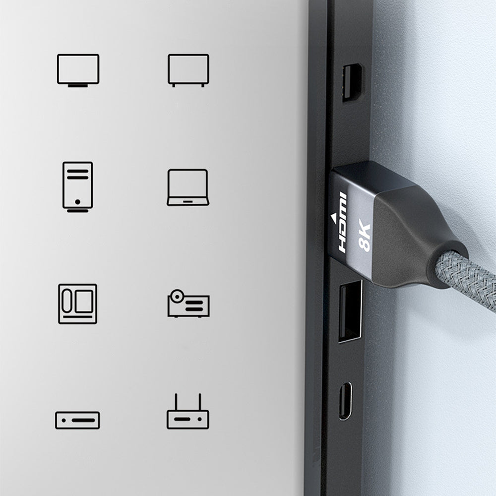 Wozinsky HDMI 2.1 Kabel 8K 60 Hz 48 Gbps / 4K 120 Hz / 2K 144 Hz 2 m Sølv (WHDMI-20)