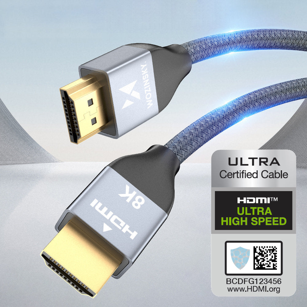 Wozinsky HDMI 2.1 Kabel 8K 60 Hz 48 Gbps / 4K 120 Hz / 2K 144 Hz 2 m Sølv (WHDMI-20)