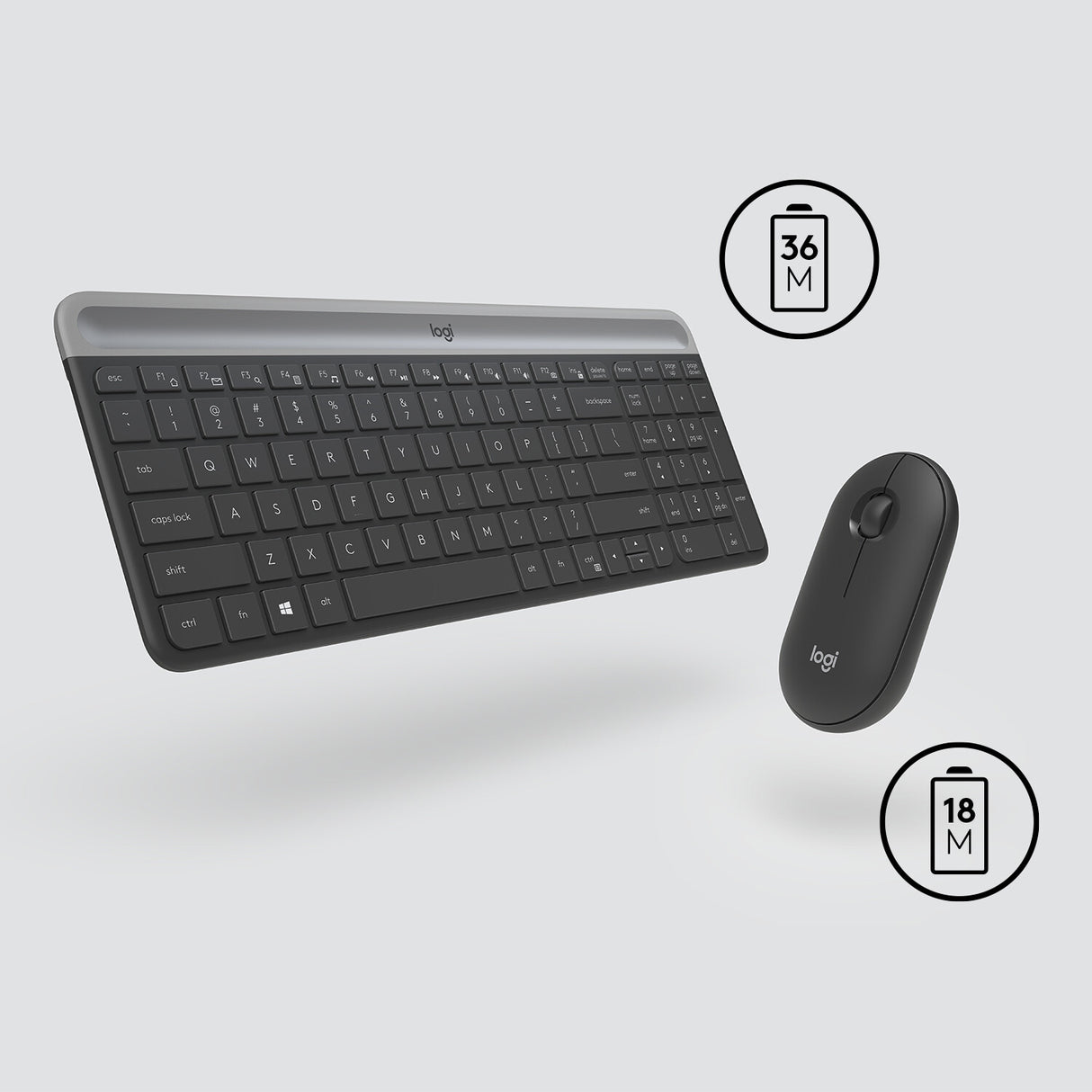 Logitech 920-009204 tastatur Mus inkluderet Universel RF trådløst QWERTY US International Grafit
