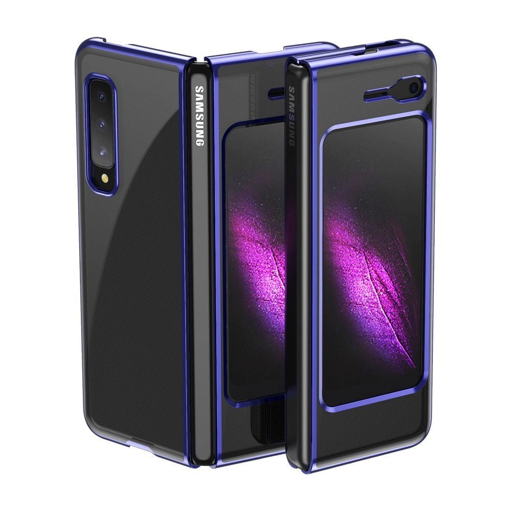 Plating Case Hard case Elektroplatering ramme Cover til Samsung Galaxy Fold blå