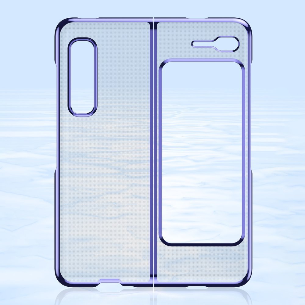 Plating Case Hard case Elektroplateret ramme Cover til Samsung Galaxy Fold blå