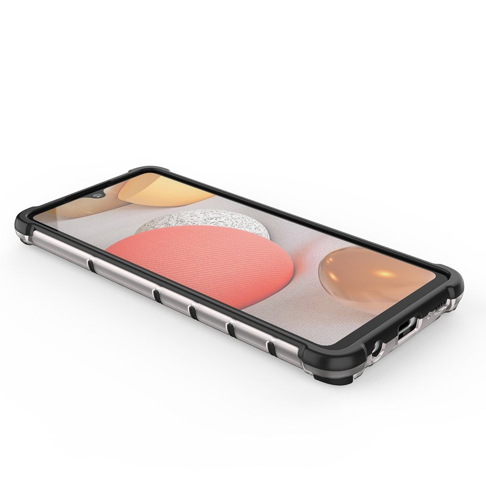 Honeycomb Case armor cover med TPU Bumper til Samsung Galaxy A42 5G gennemsigtig
