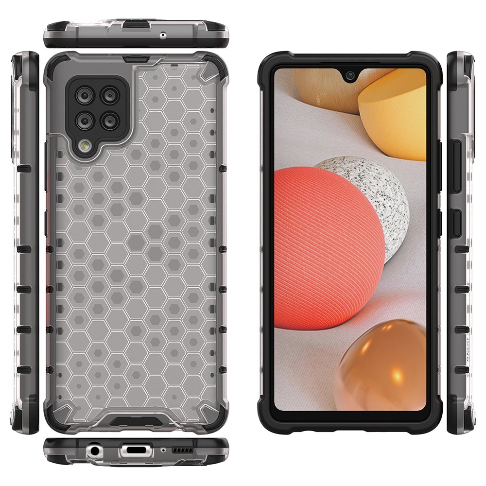 Honeycomb Case armor cover med TPU Bumper til Samsung Galaxy A42 5G gennemsigtig