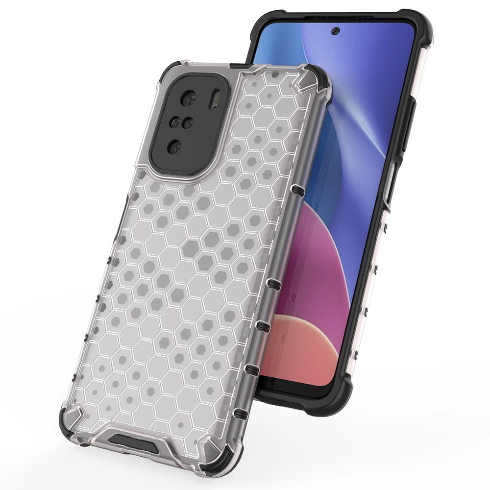 Honeycomb Case armor cover med TPU Bumper til Xiaomi Redmi K40 Pro + / K40 Pro / K40 / Poco F3 blå