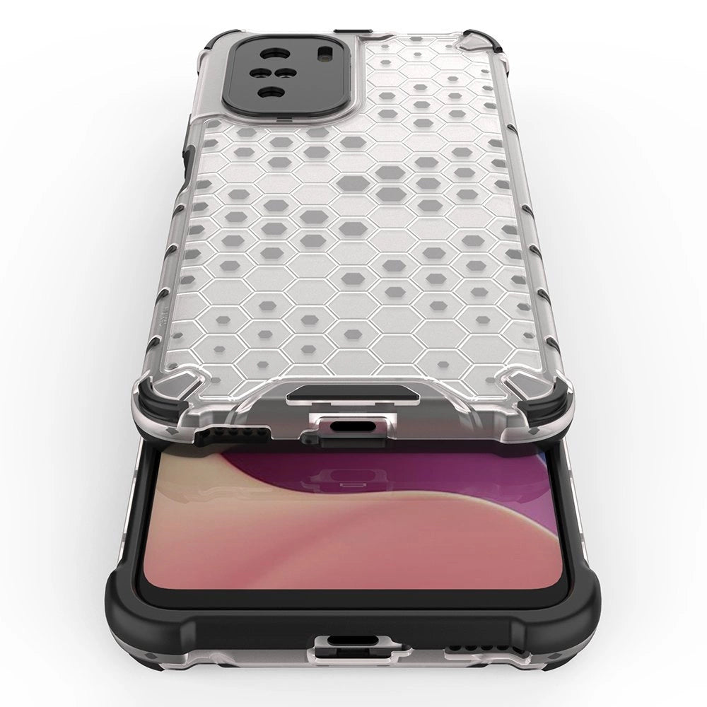 Honeycomb Case armor cover med TPU Bumper til Xiaomi Redmi K40 Pro + / K40 Pro / K40 / Poco F3 rød