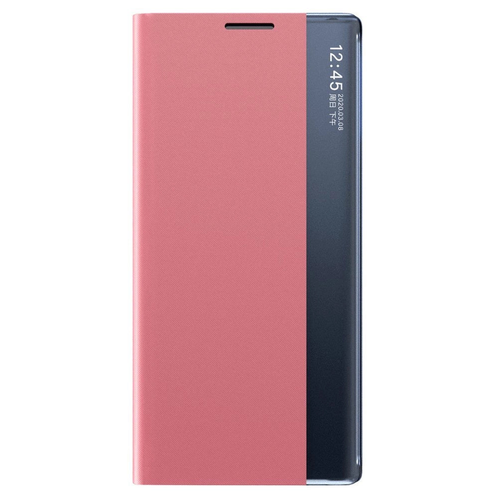 Sleep Case Bookcase Type Case med Smart Window til Xiaomi Redmi K40 Pro + / K40 Pro / K40 / Poco F3 pink