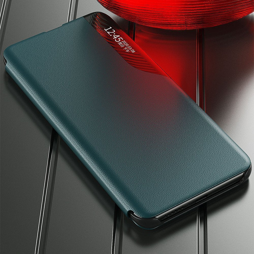 Eco Leather View Case Elegant Flip Cover Case med Stand Function Xiaomi Redmi K40 Pro + / K40 Pro / K40 / Poco F3 Red
