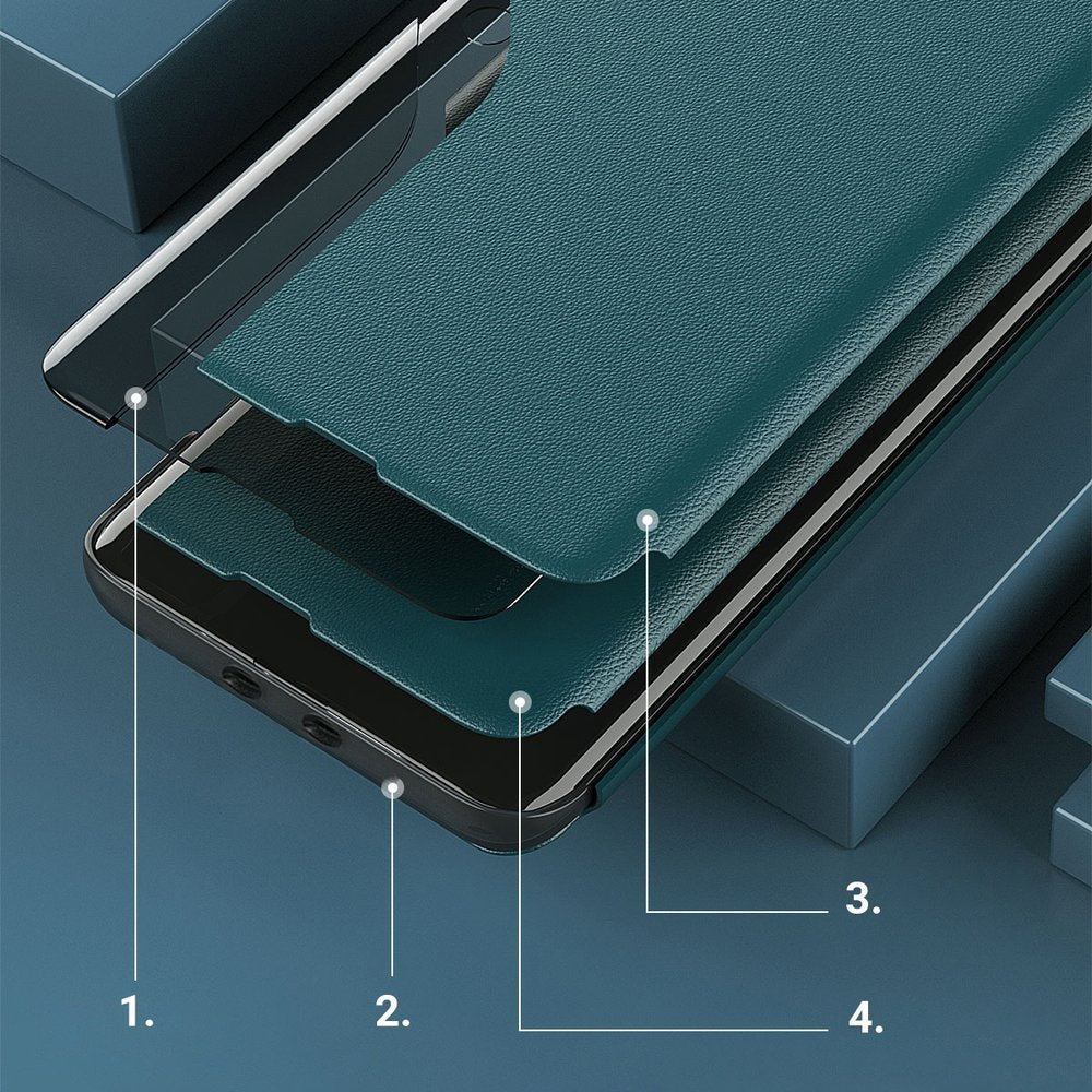 Eco Leather View Case Elegant Flip Cover Case med Stand Function Xiaomi Redmi K40 Pro + / K40 Pro / K40 / Poco F3 Red