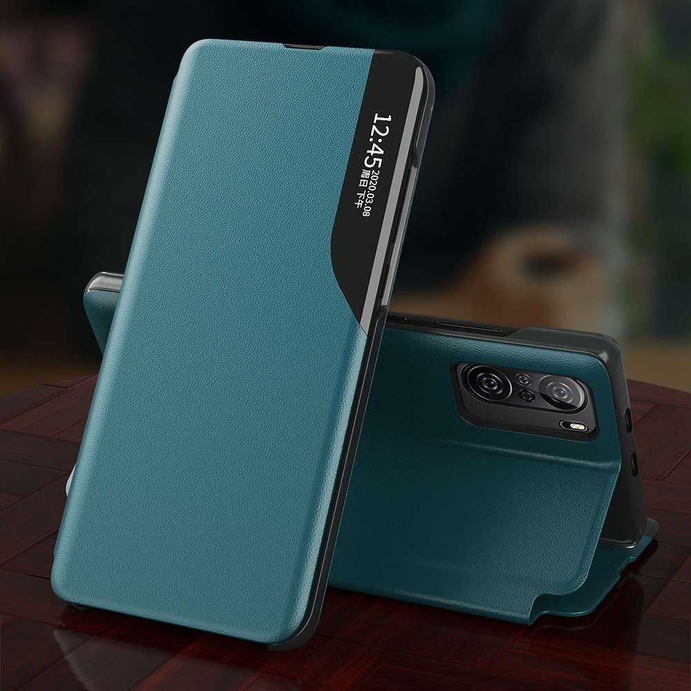 Eco Leather View Case Elegant Flip Cover Case med Stand Function Xiaomi Redmi K40 Pro + / K40 Pro / K40 / Poco F3 Red