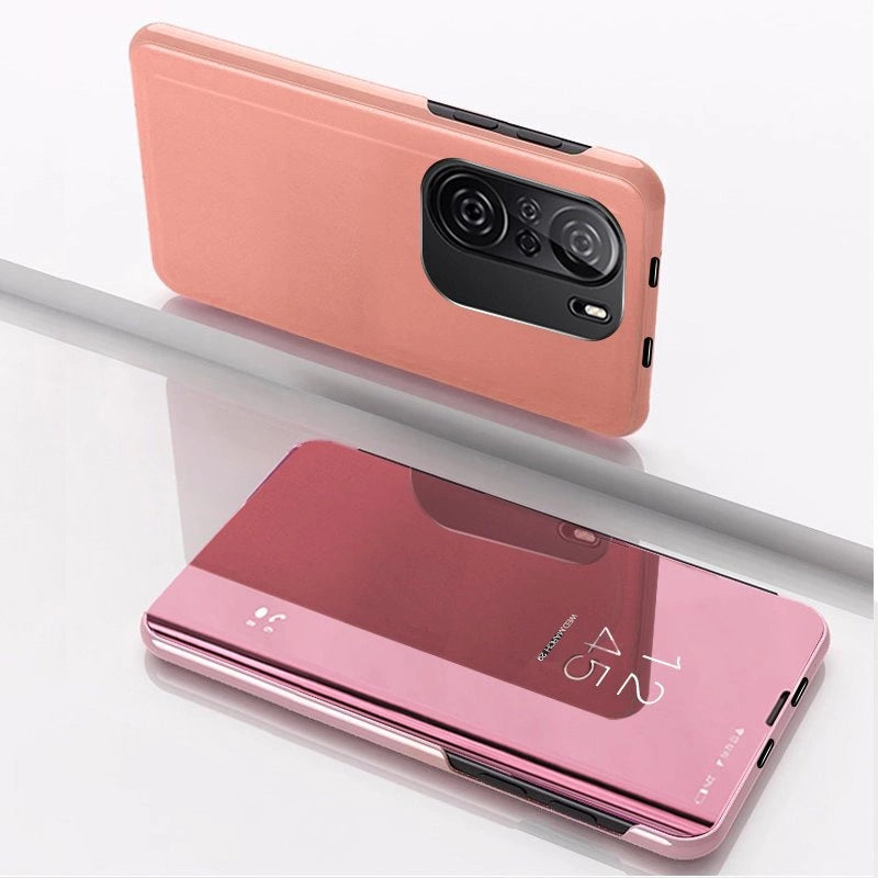 Clear View Case cover til Xiaomi Redmi K40 Pro + / K40 Pro / K40 / Poco F3 pink