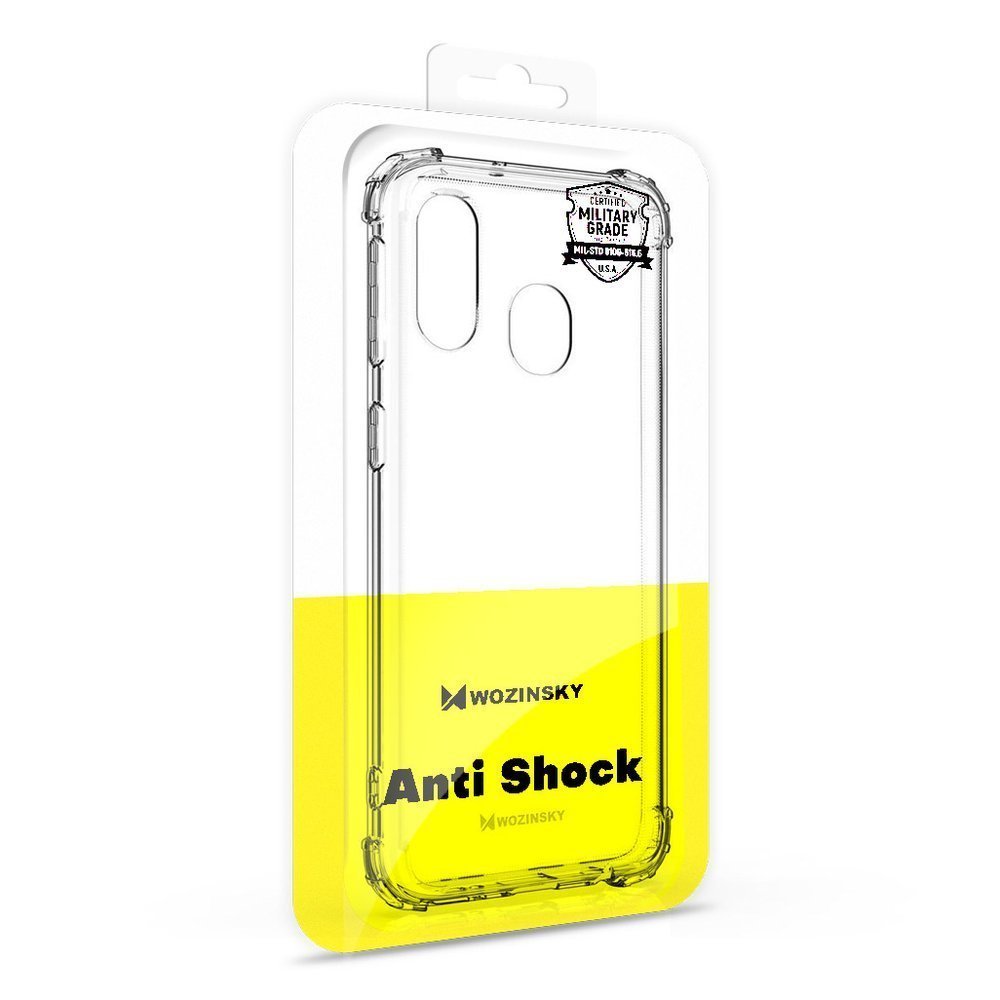 Wozinsky Anti Shock holdbar kuffert med militær beskyttelse til Samsung Galaxy A72 4G gennemsigtig