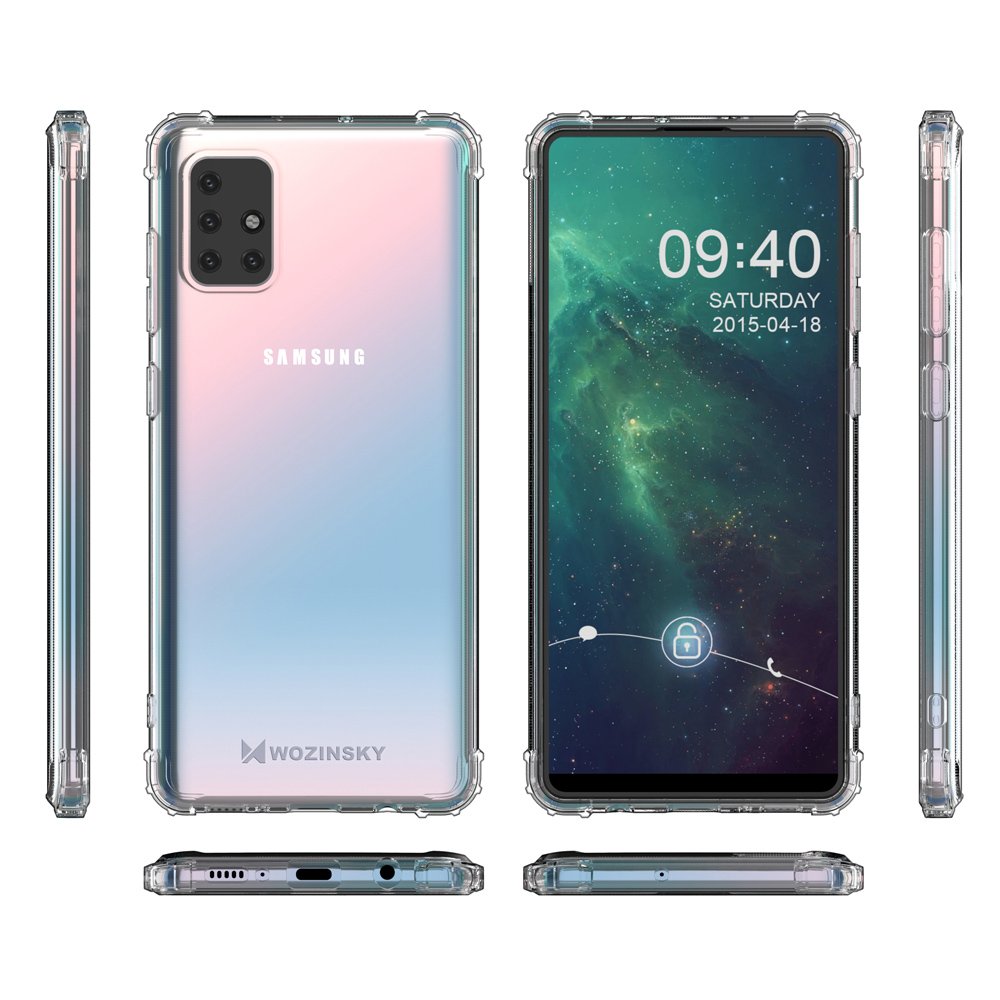 Wozinsky Anti Shock holdbar kuffert med militær beskyttelse til Samsung Galaxy A72 4G gennemsigtig