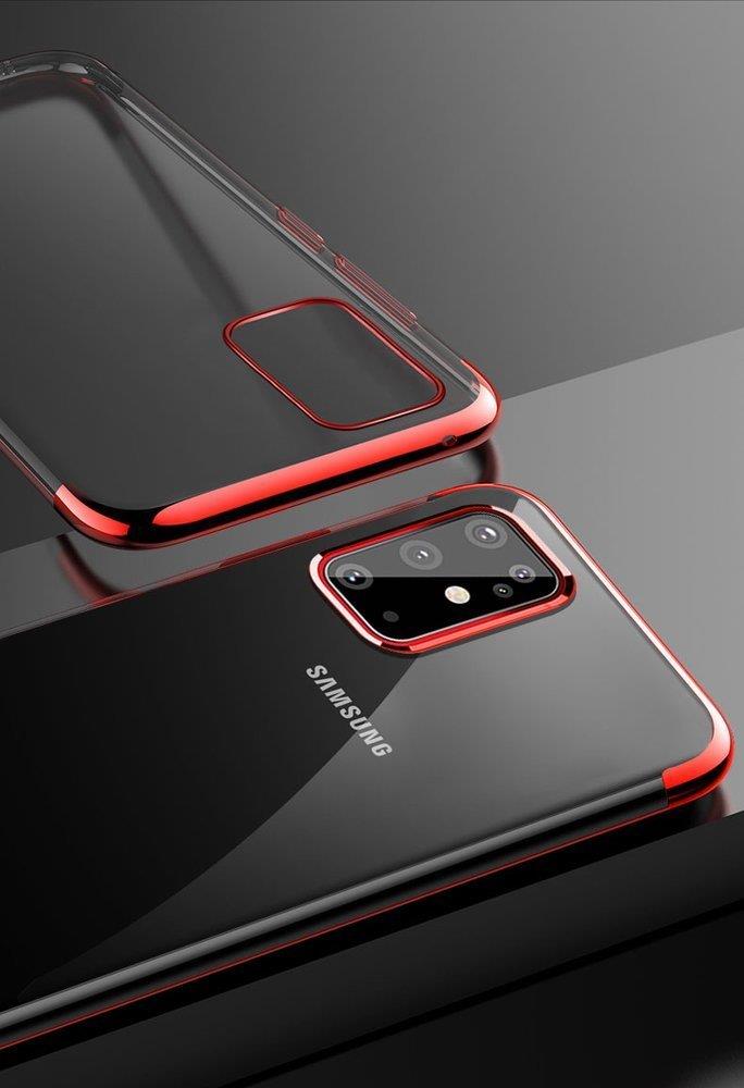 Clear Color Case Gel TPU Electroplating Frame Cover til Samsung Galaxy A72 4G sort