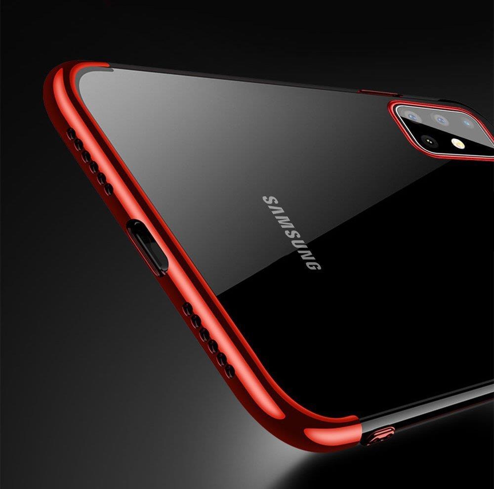 Clear Color Case Gel TPU Electroplating Frame Cover til Samsung Galaxy A72 4G sort