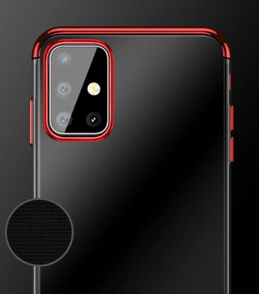 Clear Color Case Gel TPU Elektroplatering ramme Cover til Samsung Galaxy A72 4G blå