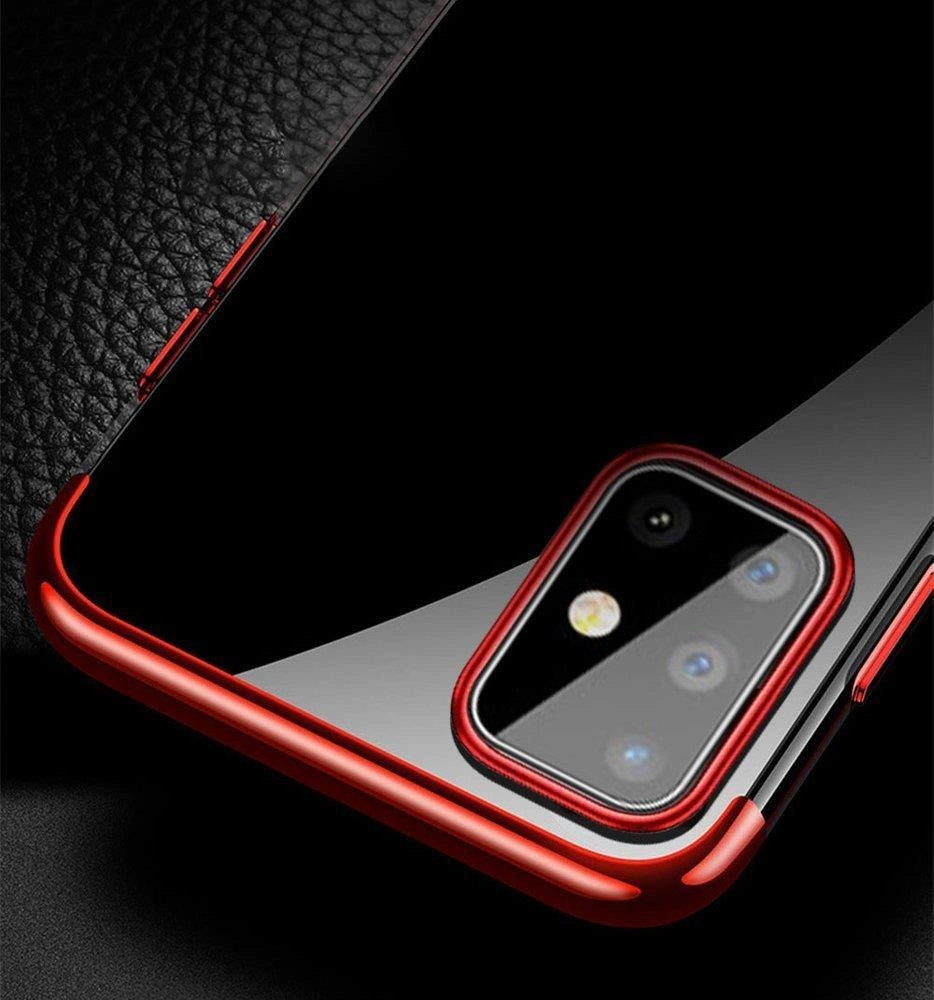 Clear Color Case Gel TPU Elektroplatering ramme Cover til Samsung Galaxy A72 4G blå