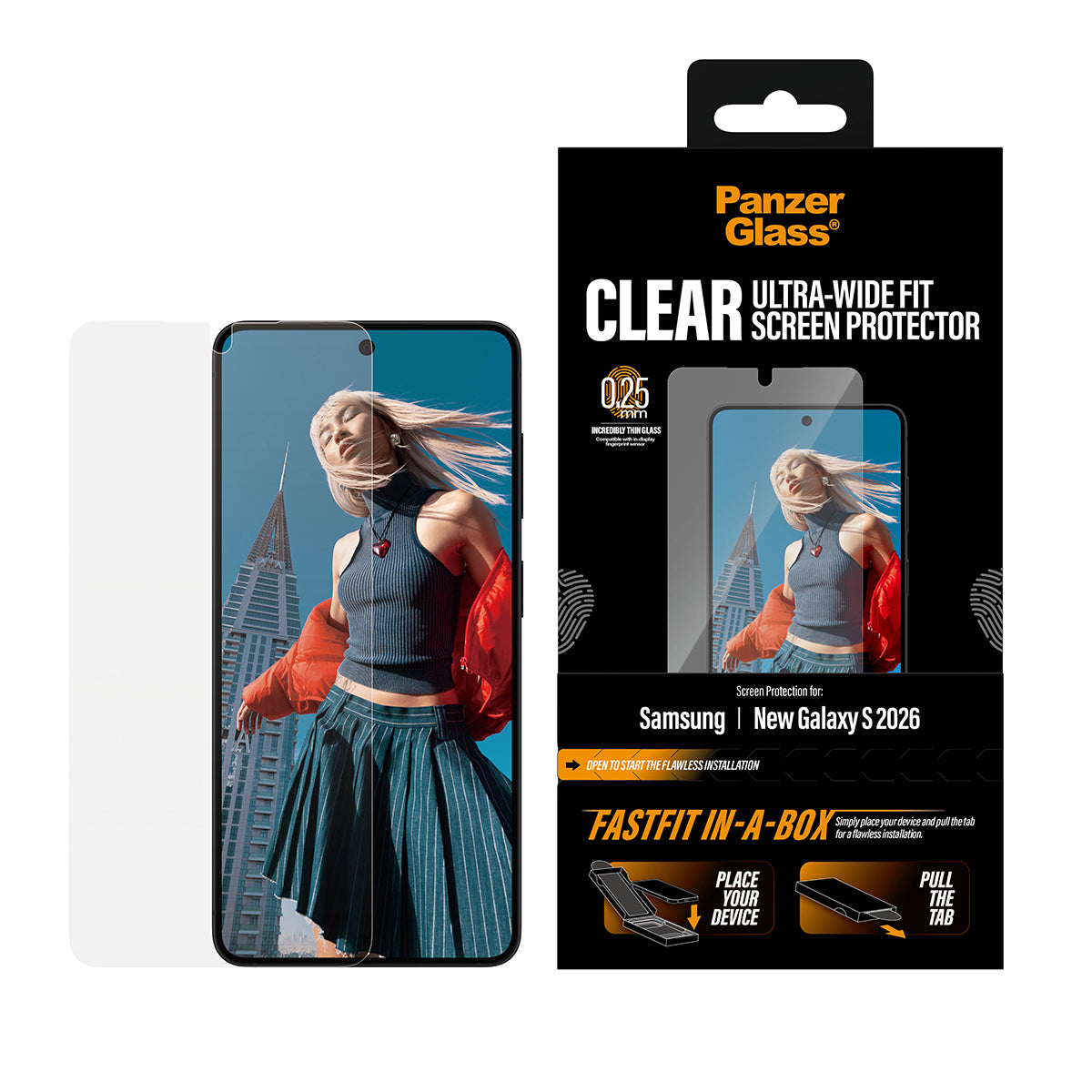PanzerGlass Screen Protector Samsung Galaxy S26 | Ultra-Wide Fit w. FASTFIT IN-A-BOX