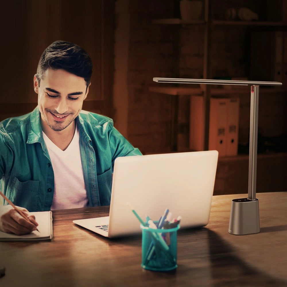 Baseus Smart Eye trådløs LED-skrivbordslampe med batteri 2200 mAh grå (DGZG-0G)