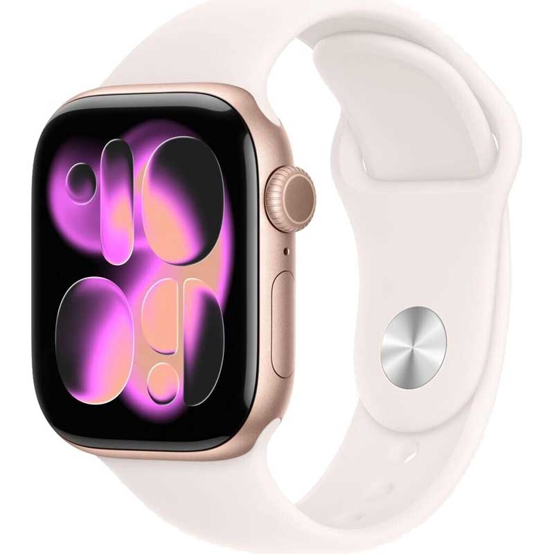 Apple Watch 11 Alu Case 42mm Rose Gold Sports Band Light Blush S/M EU