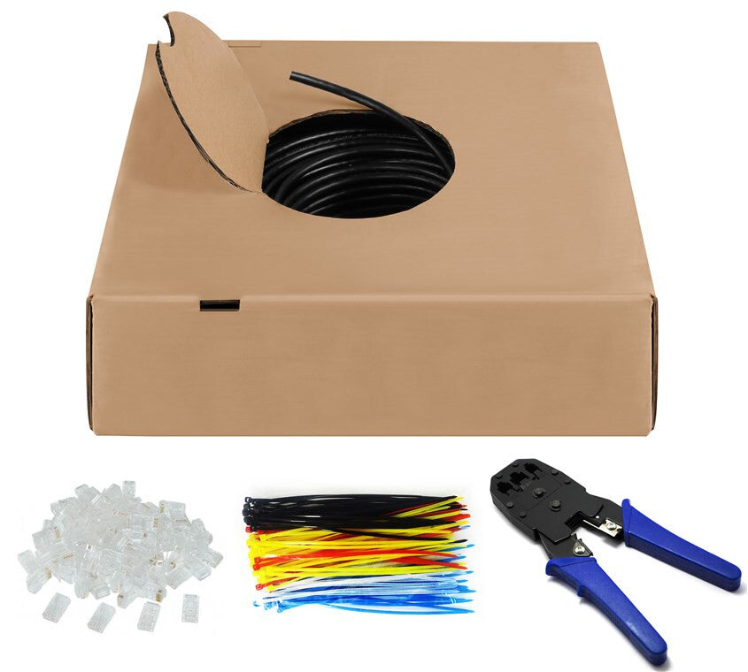 Goobay Outdoor Set CAT 6 U/UTP CCA 100m Black