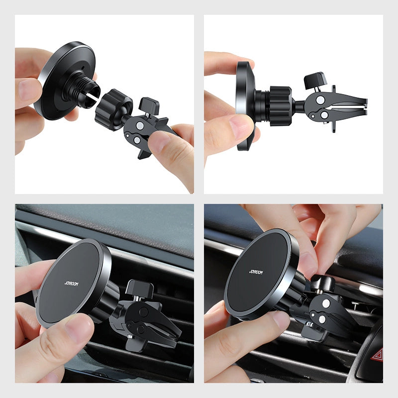 Joyroom Car Magnetic Holder Qi Wireless Inductive Charger 15W (MagSafe Kompatibel til iPhone) Sort (JR-ZS240)