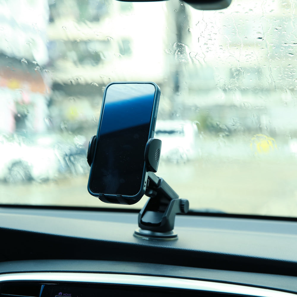 Joyroom car phone holder with telescopic extendable arm for dashboard and windshield black (JR-ZS259)