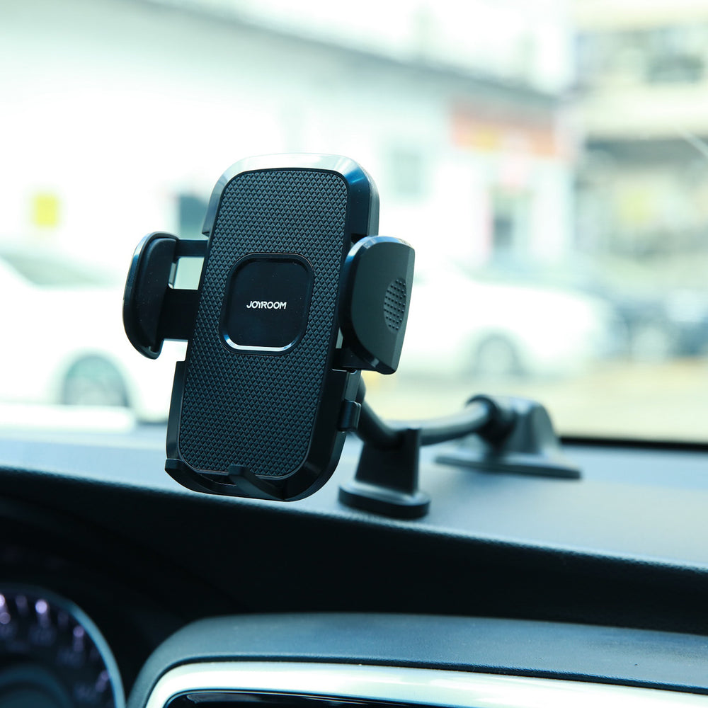 Joyroom biltelefonholder med fleksibel arm til instrumentbræt eller forrude, sort (JR-ZS259)