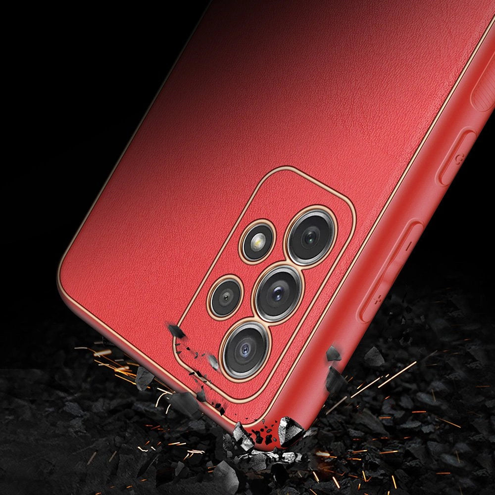 Dux Ducis Yolo elegant kuffert lavet af blødt TPU og PU læder til Samsung Galaxy A72 4G rød