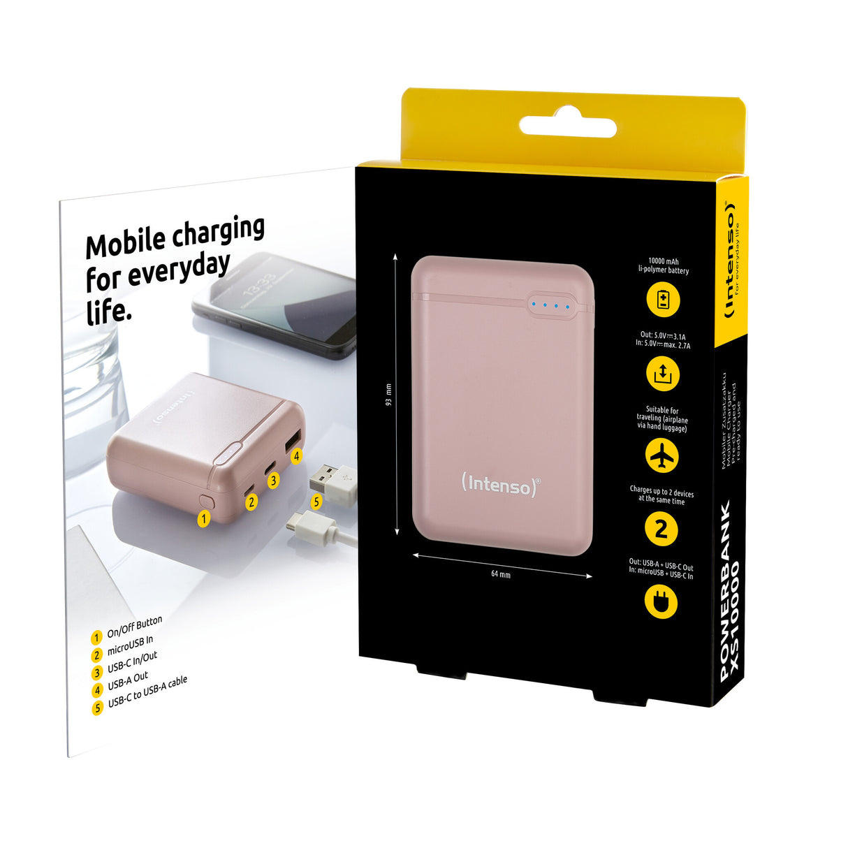 Intenso XS10000 Lithium polymer (LiPo) 10000 mAh Rose