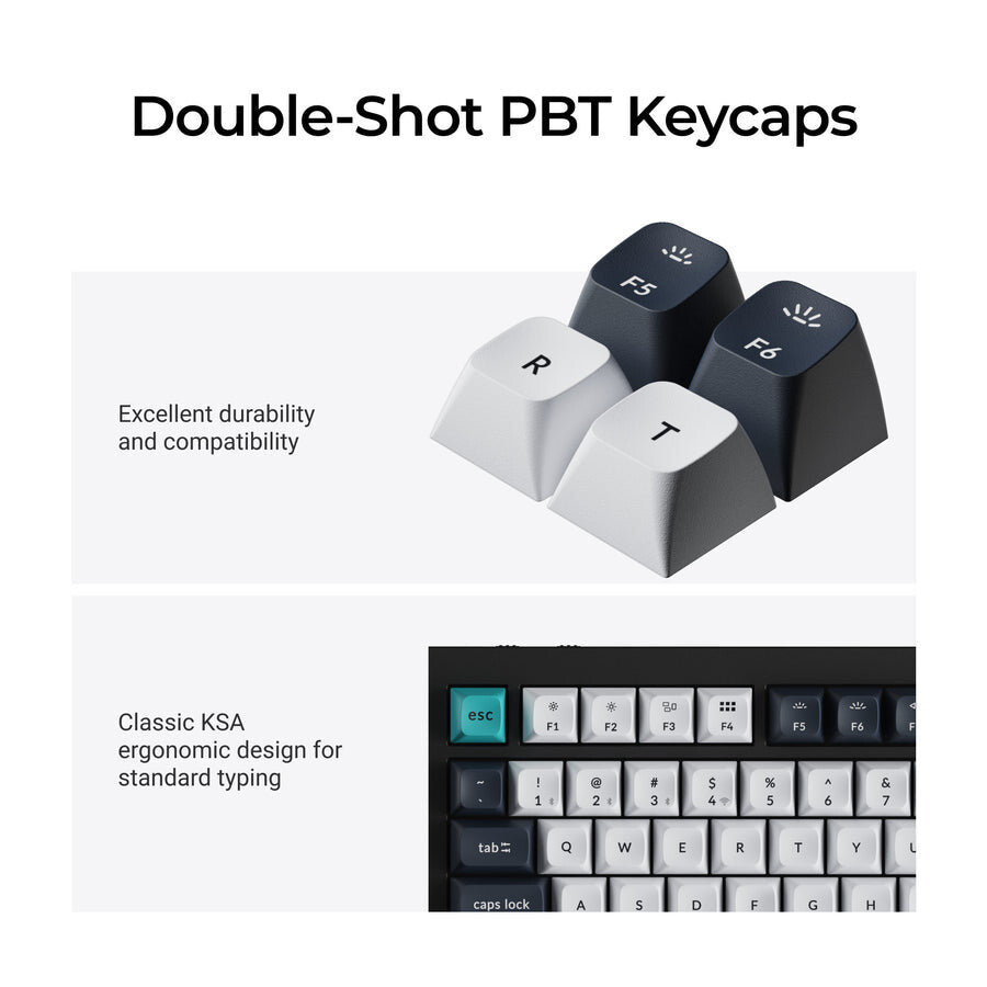 Keychron Q1 Max tastatur Spil USB + RF Wireless + Bluetooth QWERTY Sort, Blå, Mørkeblå, Hvid