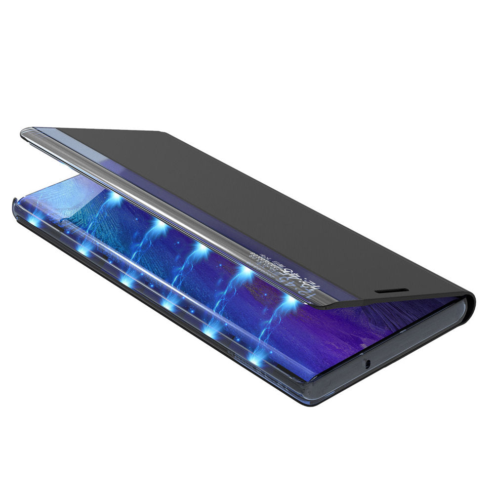 Sleep Case Bookcase Type Case med Smart Window til Samsung Galaxy A22 4G blå