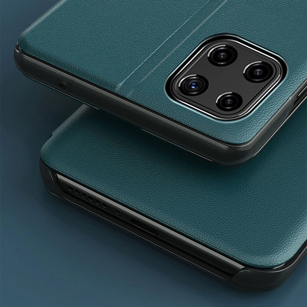 Eco læder View Case elegant bogreol type sag med kickstand til Samsung Galaxy A22 4G rød